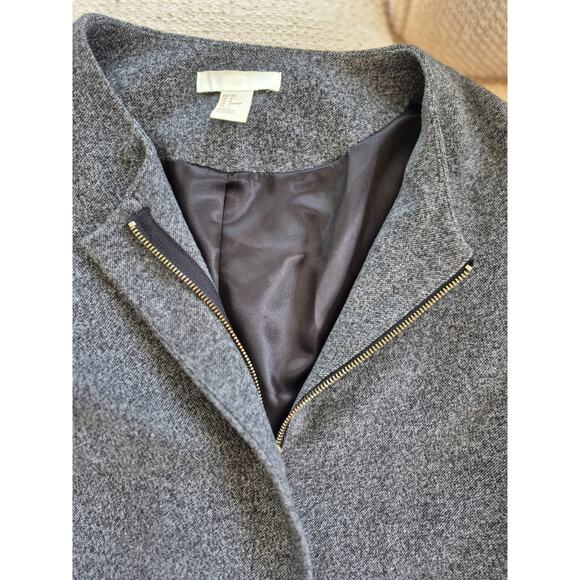 H&M Coat Womens size 8 Gray Zip Front Bell Sleeve Lined Light Fall Autumn - Picture 5 of 9